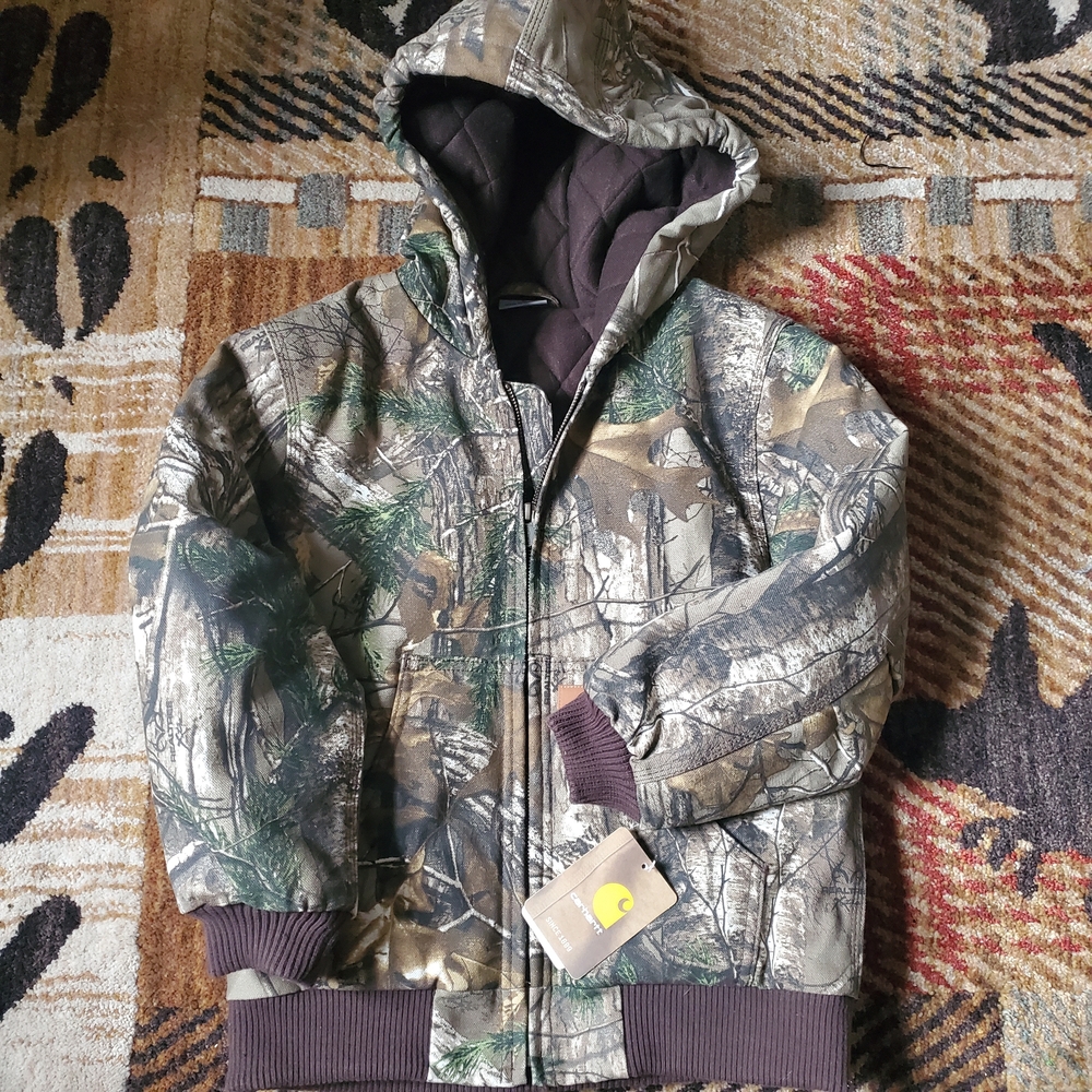 Carhartt Kids Camouflage Puffer Jacket with Hood
